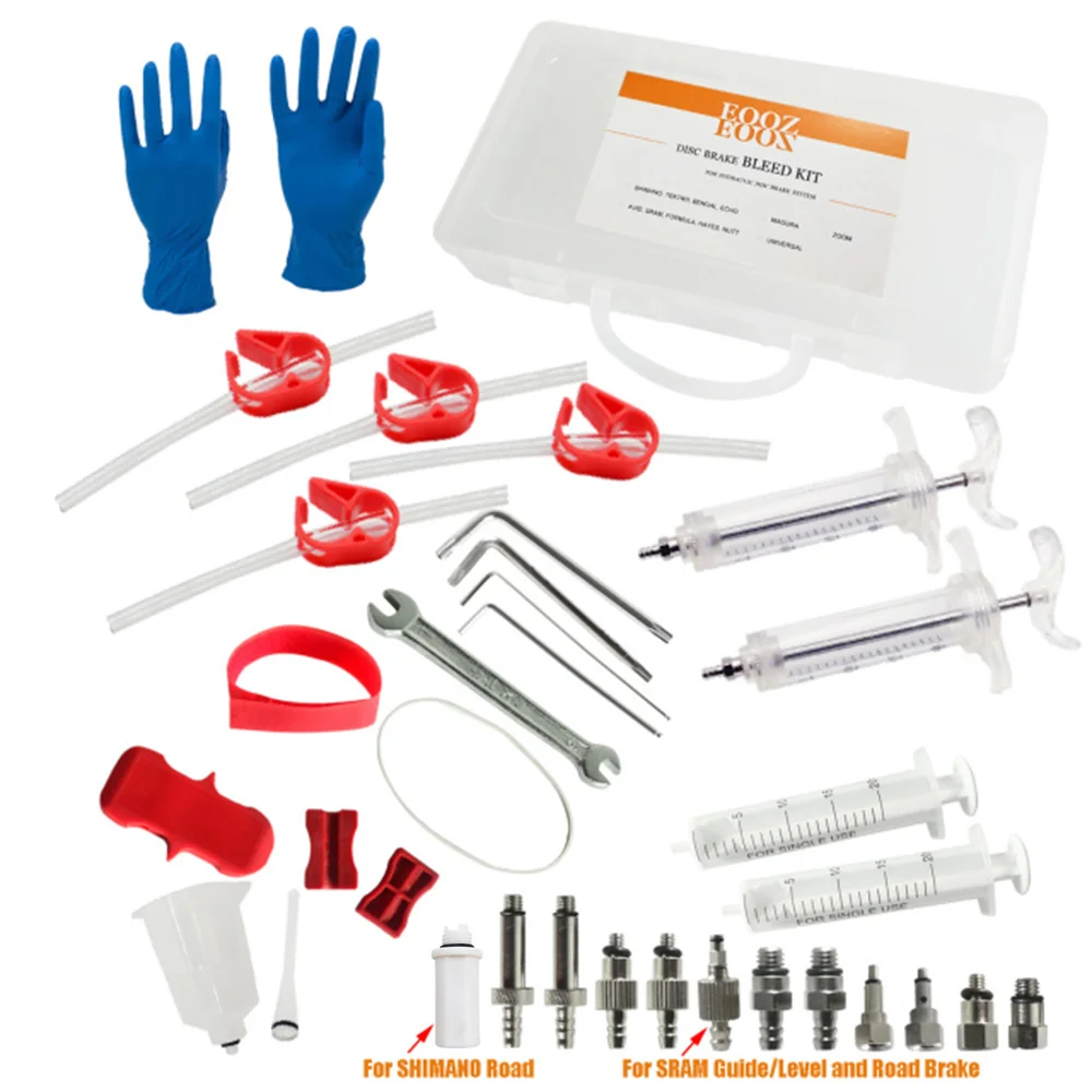 Kit UNIVERSAL de purga para bicicleta, herramienta de freno de disco  hidráulico para SHIMANO, MAGURA, AVID, SRAM, FORMULA, HAYES, NUTT, ZOOM,  con embudo|Herramientas de reparación de bicicleta| - AliExpress