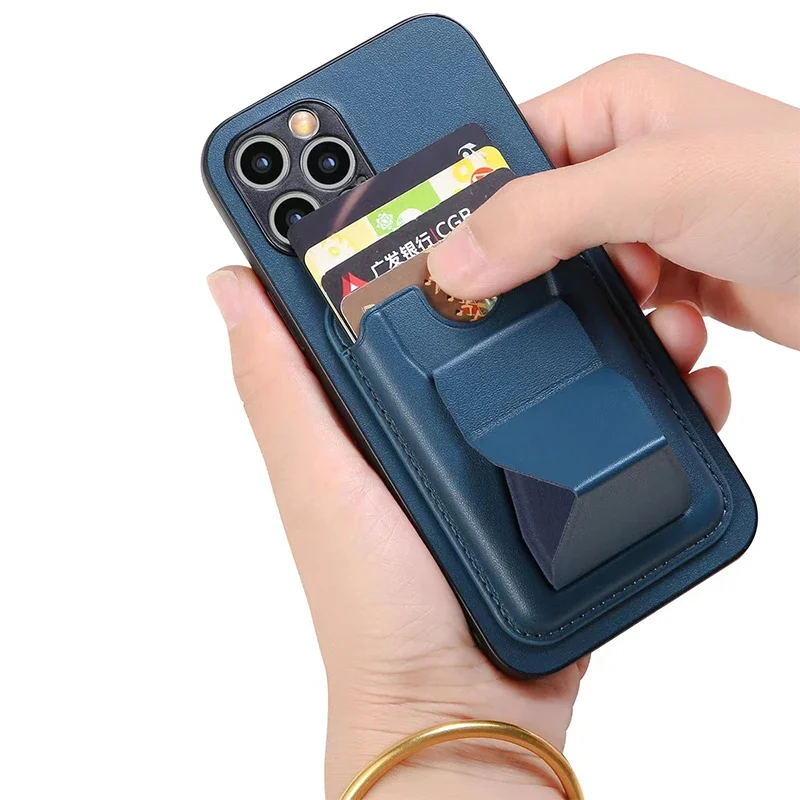 Magnetic Folding Wallet Card Holder and Phone Stand with MacSafe Support