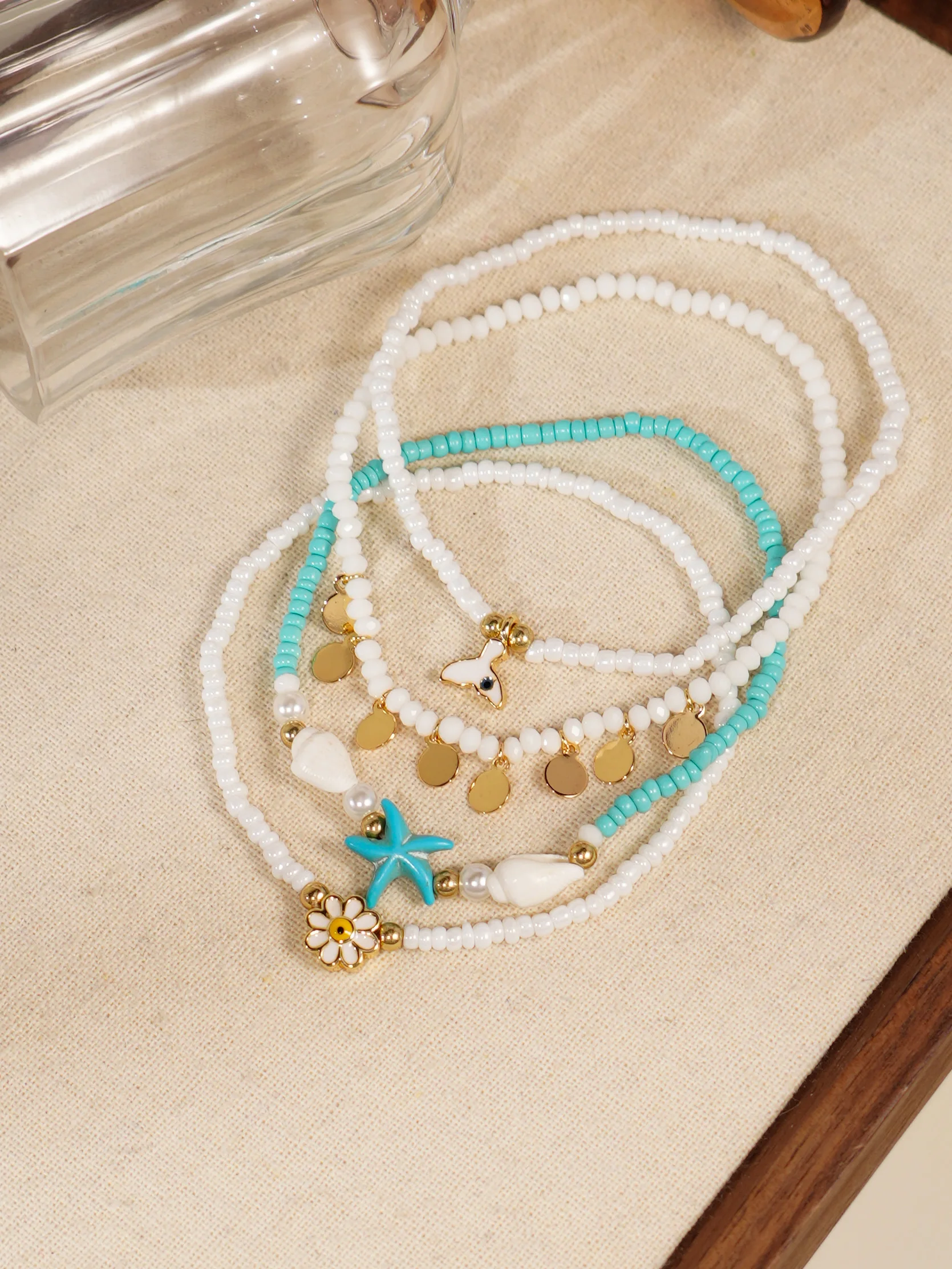 Bohemian Fashion Foot Chain Stacking Beads Set for Women
