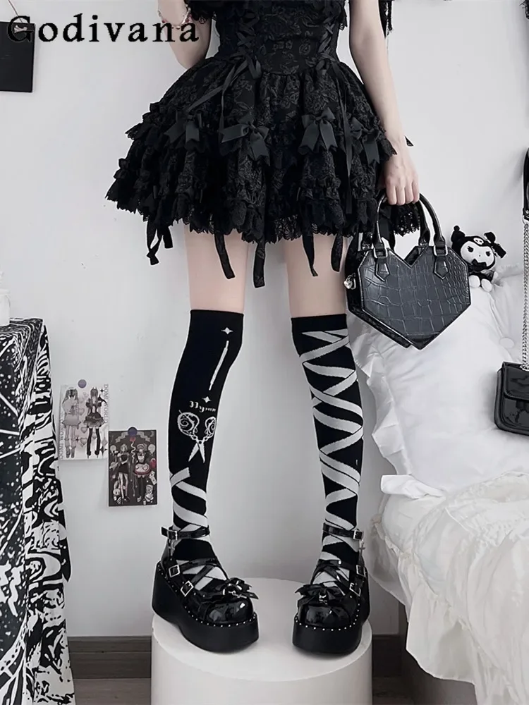 

Sweet Lolita Solid Color Round Toe Women High-Heeled Shoes Spring Autumn Fashion Hot Girl Punk Bow Metal Buckle Y2K High Heels