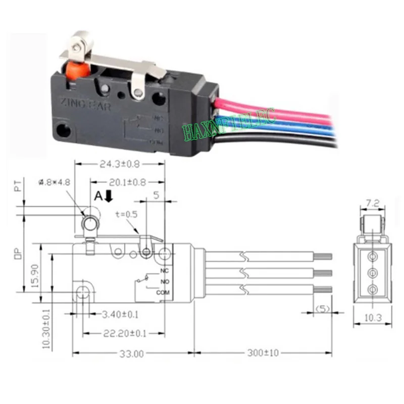 G5W11 Waterproof Dustproof Limit Switch NO NC 3-wire Micro Switch 5(2.5)A 125/250VAC 0.1A 125/250VAC 0.1A 48VDC