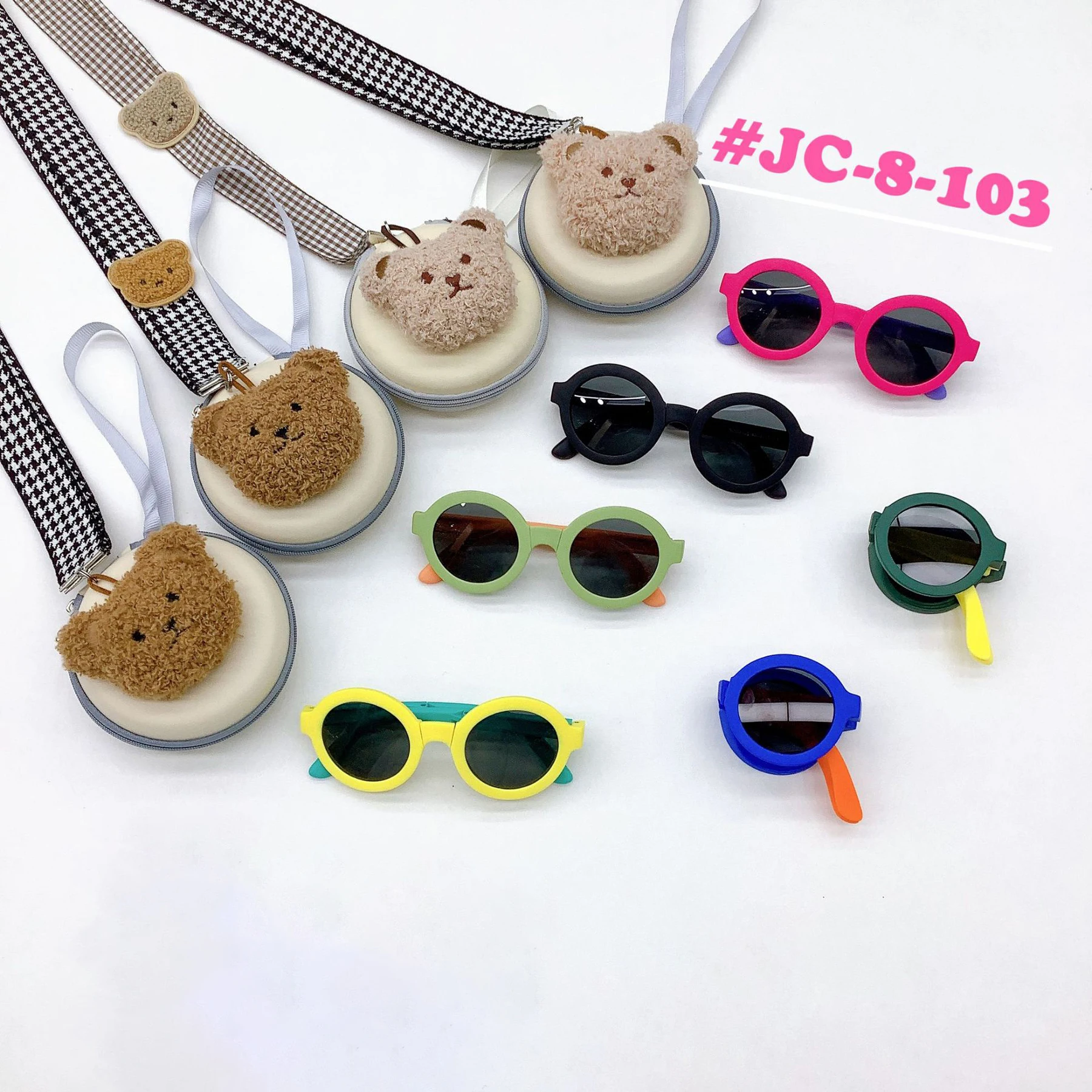 

Traveling round frame folding children's sunglasses fashion silicone polarized portable baby sun visor sunglasses tide