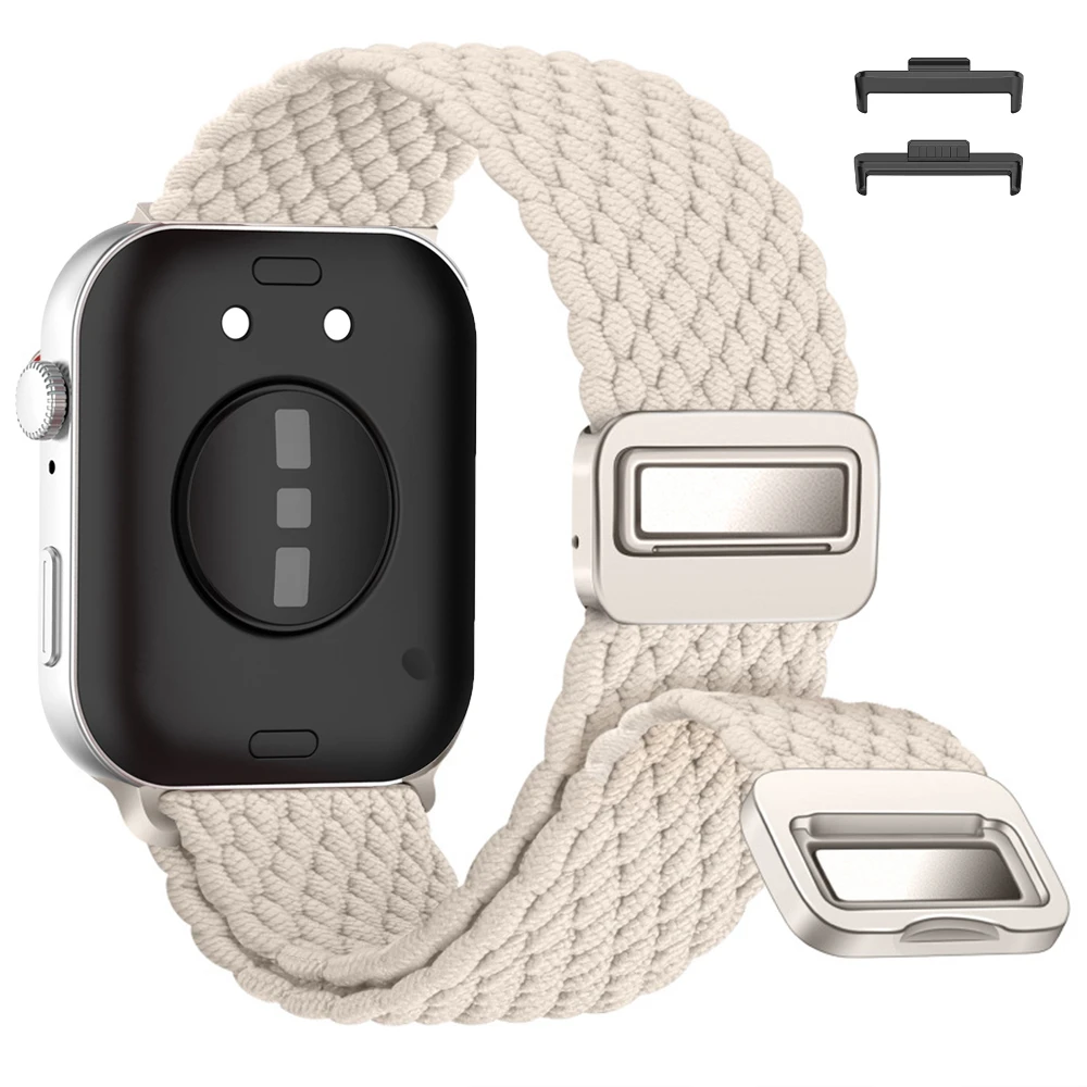 Breathable Magnetic Adjustable Woven Nylon Watch Strap Replacement Band