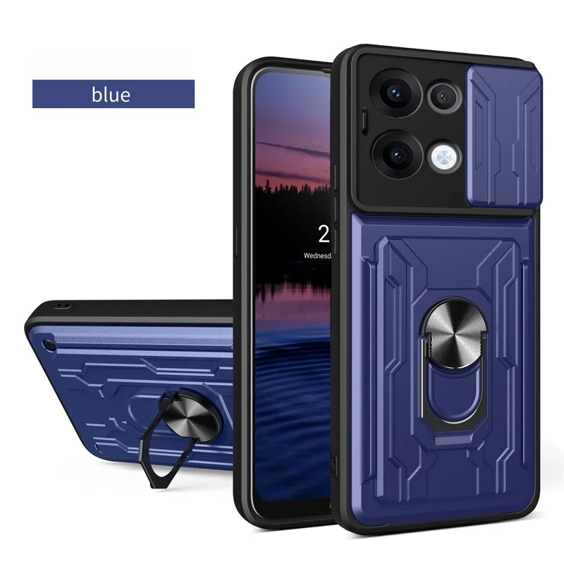 Rugged Armor Case with Lens Protection & Card Slot Stand