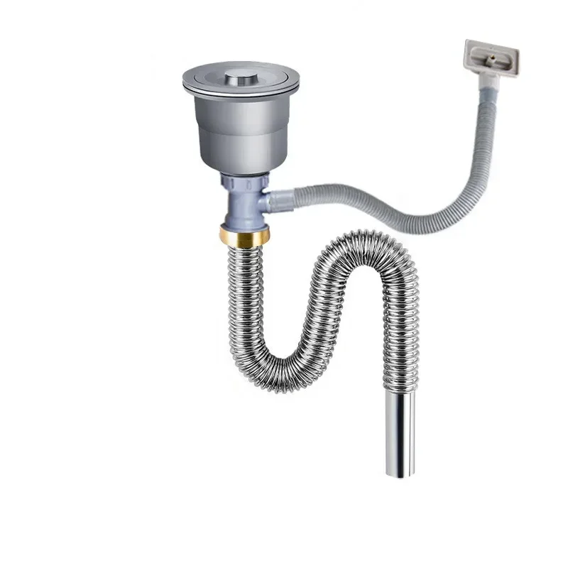 Sinks Filter Basket Drains Wash Basin Undermount Stainless Steel Drainpipe Stainless Steel Drainer for Kitchen Bathroom Fittings 3