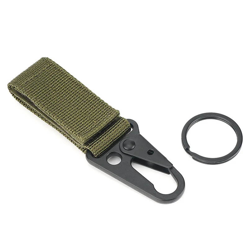 Outdoor Tactical Nylon Webbing Keylock Fixture Multifunctional Hawk Hook Molle Belt Loop Key Holder Clips with Detachable