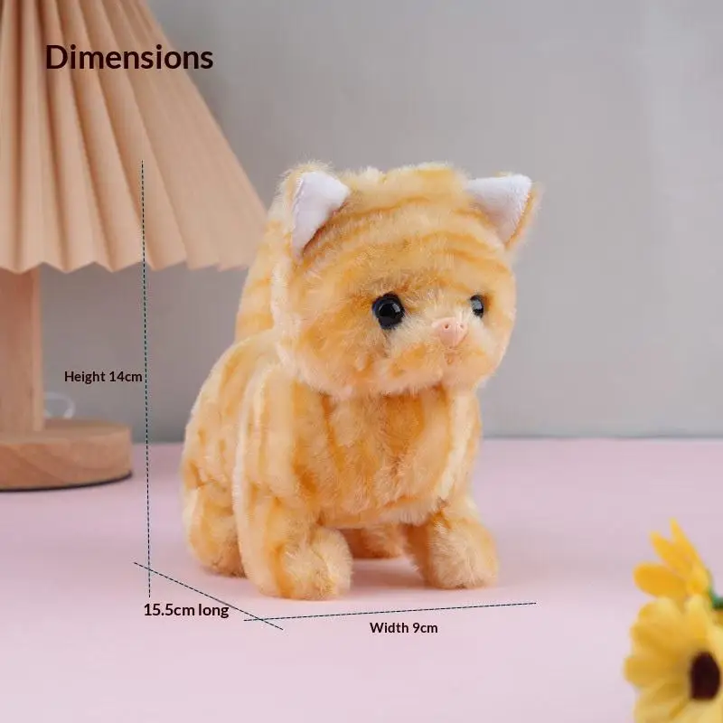 ? ? 전기 플러시 고양이 장난감 걷기 짖기 움직이는 기계 시뮬레이션 플러시 애완동물 장난감 고양이용 인터랙티브 놀이 및 엔터테인먼트 ? ?