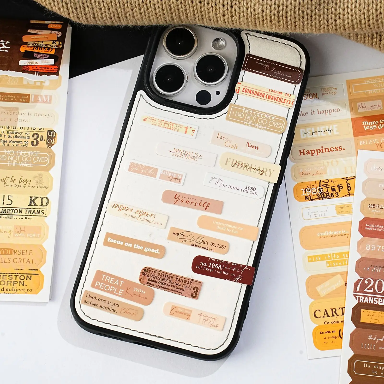 4 개/몫 Kawaii 스크랩북 스티커 추적 라벨 DIY 저널링 스크랩북 용품 장식 문구 스티커