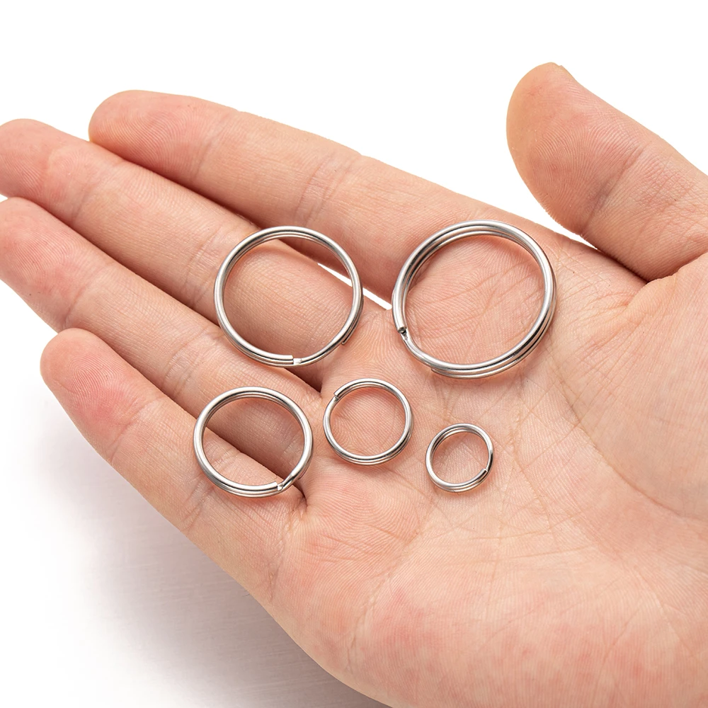 50 stücke kein Verblassen 304 Edelstahl Schlüssel Split Ringe Metall Schlüssel ring für Schlüssel bund halter DIY Schmuck machen Ergebnisse liefert – Detail 1