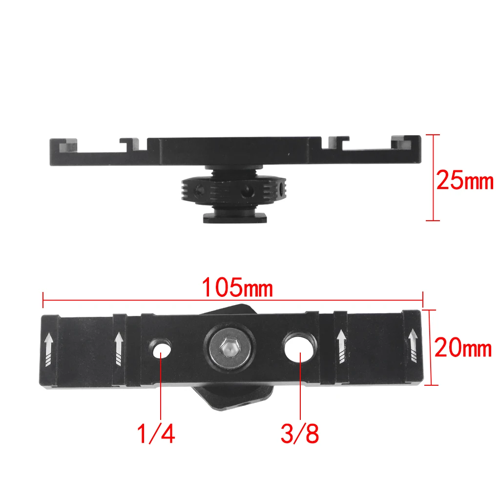 Aluminium Cold Shoe Mount Verlängerung Halterung Kamera Käfig Mic Licht Stehen Monitor Halter für Gopro Insta360 OSMO Vlog Zubehör – Detail 29