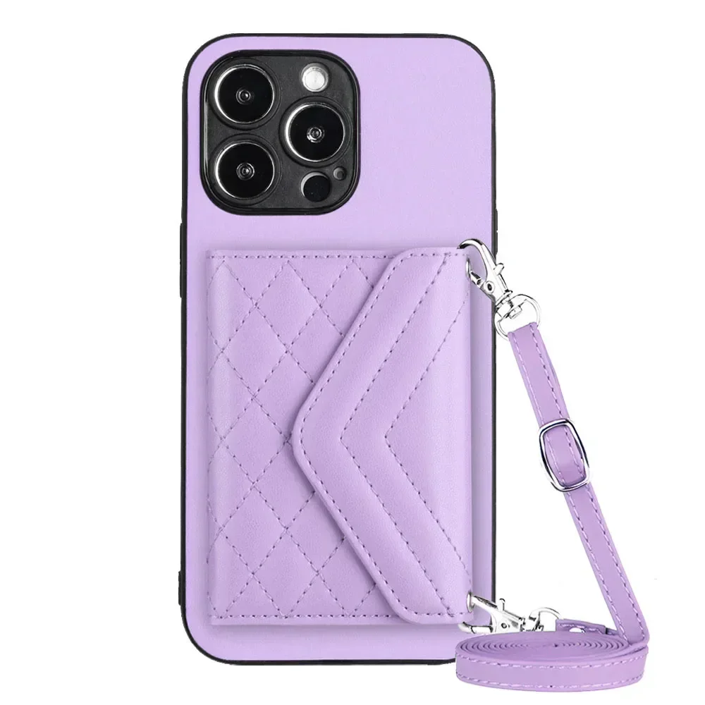 Crossbody Strap Wallet Phone Case with Enhanced Protection