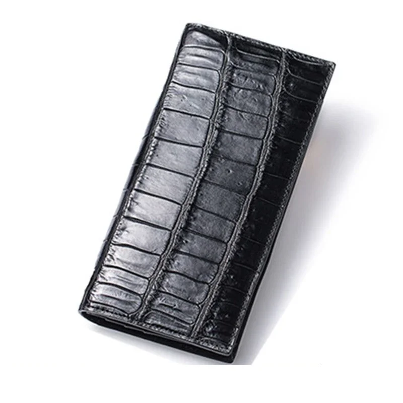 New Fashion Business Men's Alligator Wallets Crocodile Genuine Leather Long Organizer Wallet Boy Brand Luxury Card Holder Purse 2