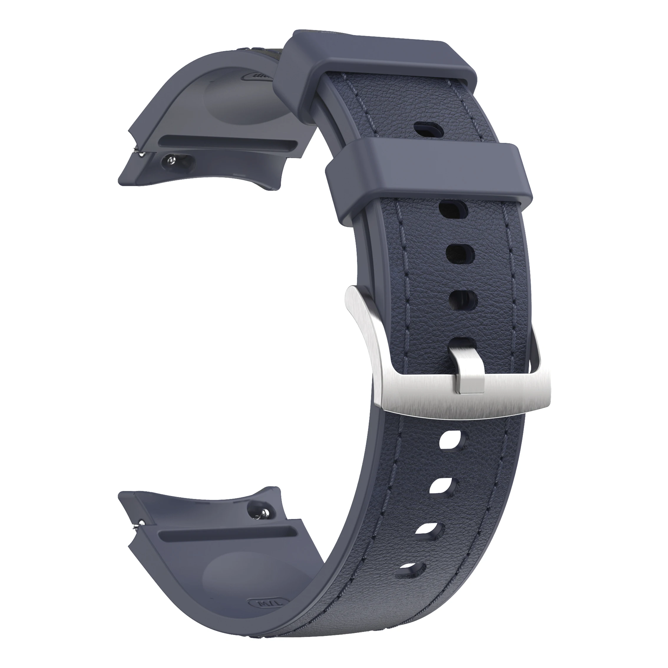Elegant Silicone & Leather Watch Strap Bracelet, 40mm-47mm