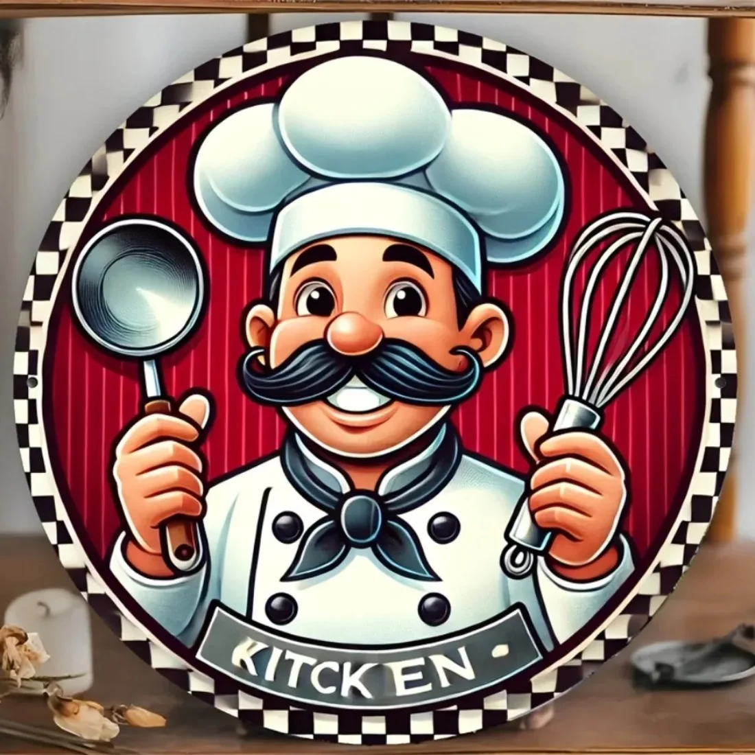 Vintage Chef Wall Art - Kitchen Decor Home Farm Bar Illustration Sign ...