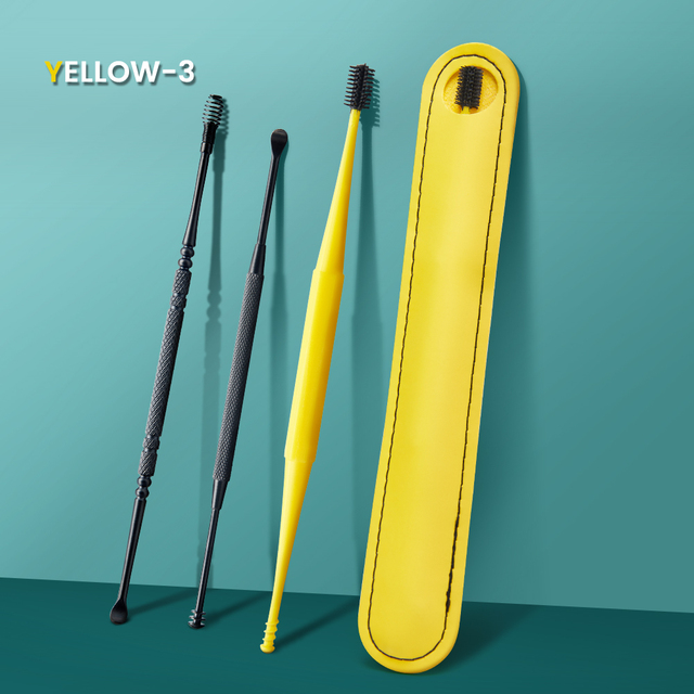 PCS Soft Silicone Earwax Remover Portable Ear Cleaner Stainless Steel Earwax 2 Head Ear Picks Earwax Curette Remover Ear Pick