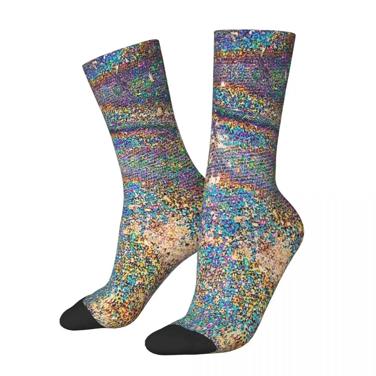 

Blue And Golden Glittery Sequins Socks Male Mens Women Summer Stockings Hip Hop