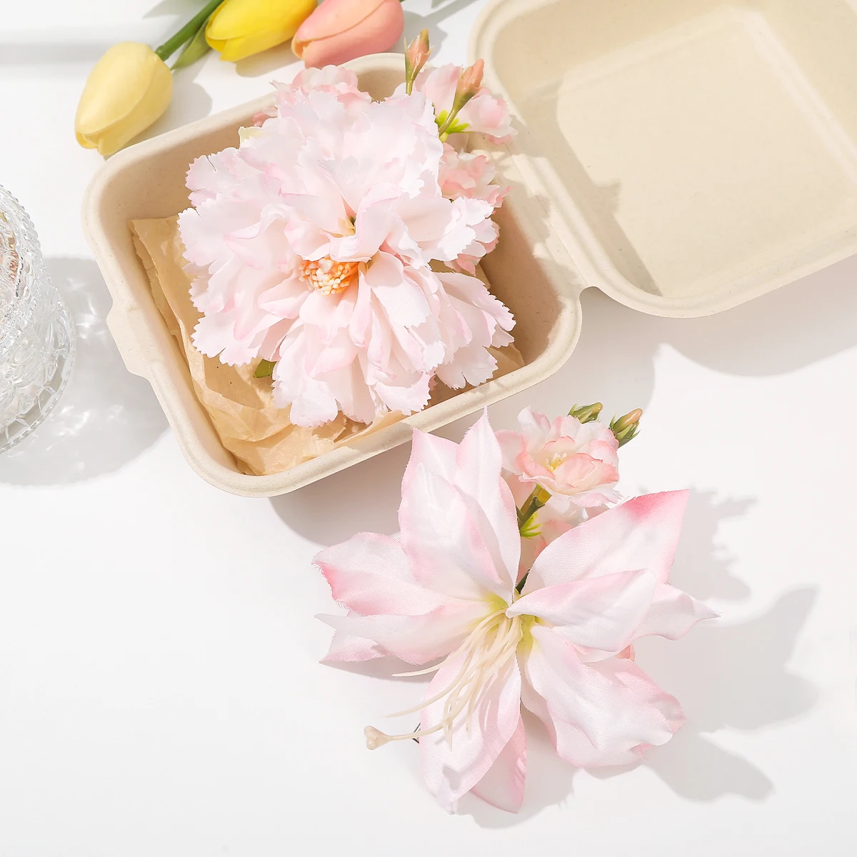 Cherry Hairpin Pink Flower Hair Clips Girls Sweet Side Clip Travel Holiday Headwear Ladies Fashion Hairpin Gifts Accessories