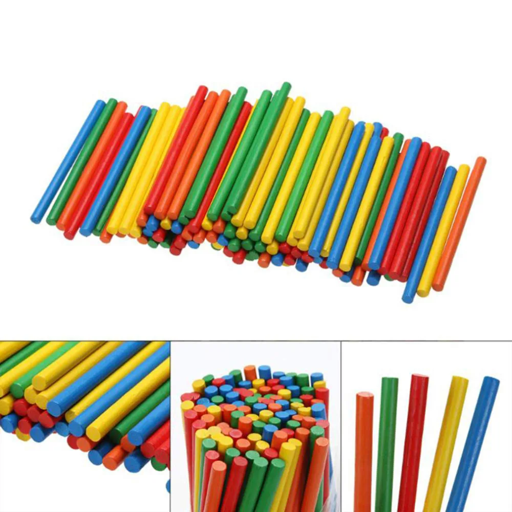 

Kids Toys Colorful Wooden Counting Sticks Montessori Education Teaching Aids Children Counting Rod Preschool Math Toys 100pcs