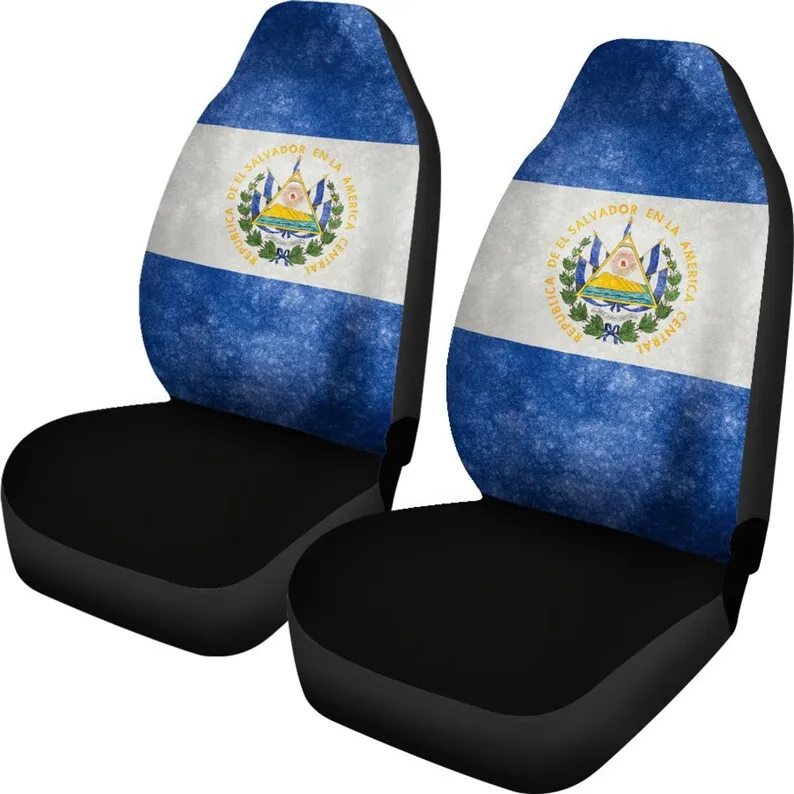 

El Salvador Car Seat Covers (Set Of 2) - Universal Front Car and Suv Seat Covers - Custom Seat Protector - Car Accessory - gift