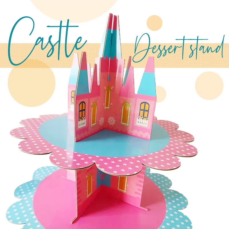 

1PC 2023 Two Layer Castle Cake Rack for Children's Birthday Party Decoration Cake Tray Exhibition Dessert Rack Baking Utensils
