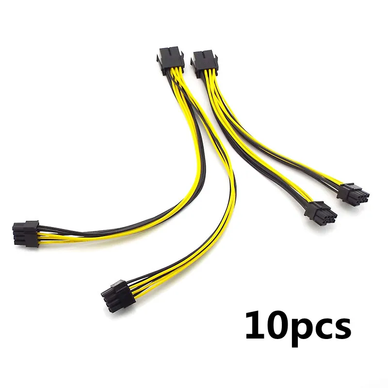 

10 шт., видеокарта PCI-E PCIE 8p на 2 порта, два 8-контактного разъема, 6 + 2 p, 32 см/22 см