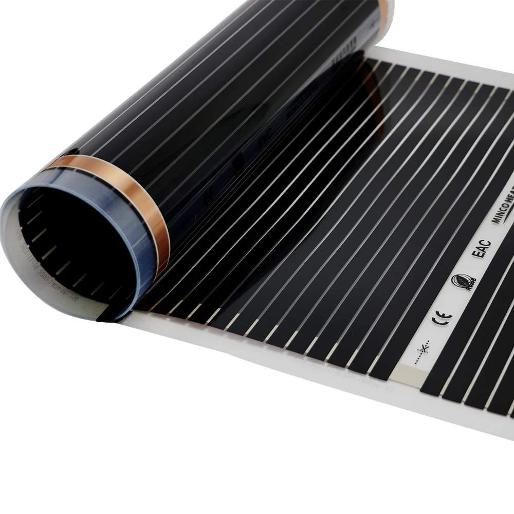 Celý velikostech 80w/m2 tepelné záření AC220V teplý rohož 50cm šíře podlaha ohřev filmovat energie šetření