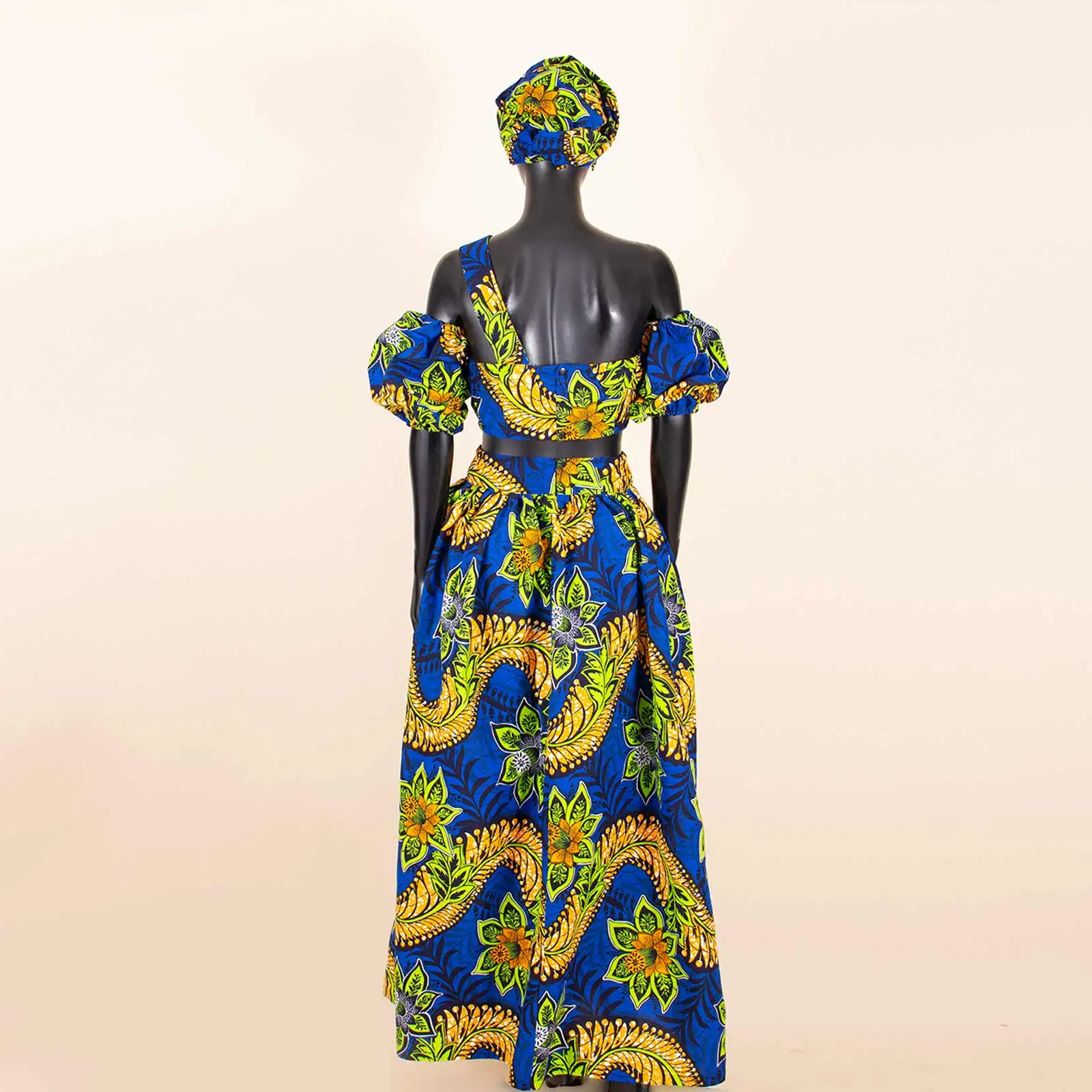 New African Dresses for Women Sexy Dashiki Bazin Puff Sleeve One-shoulder Women Dress Party Wedding Holiday Birthday 2426018