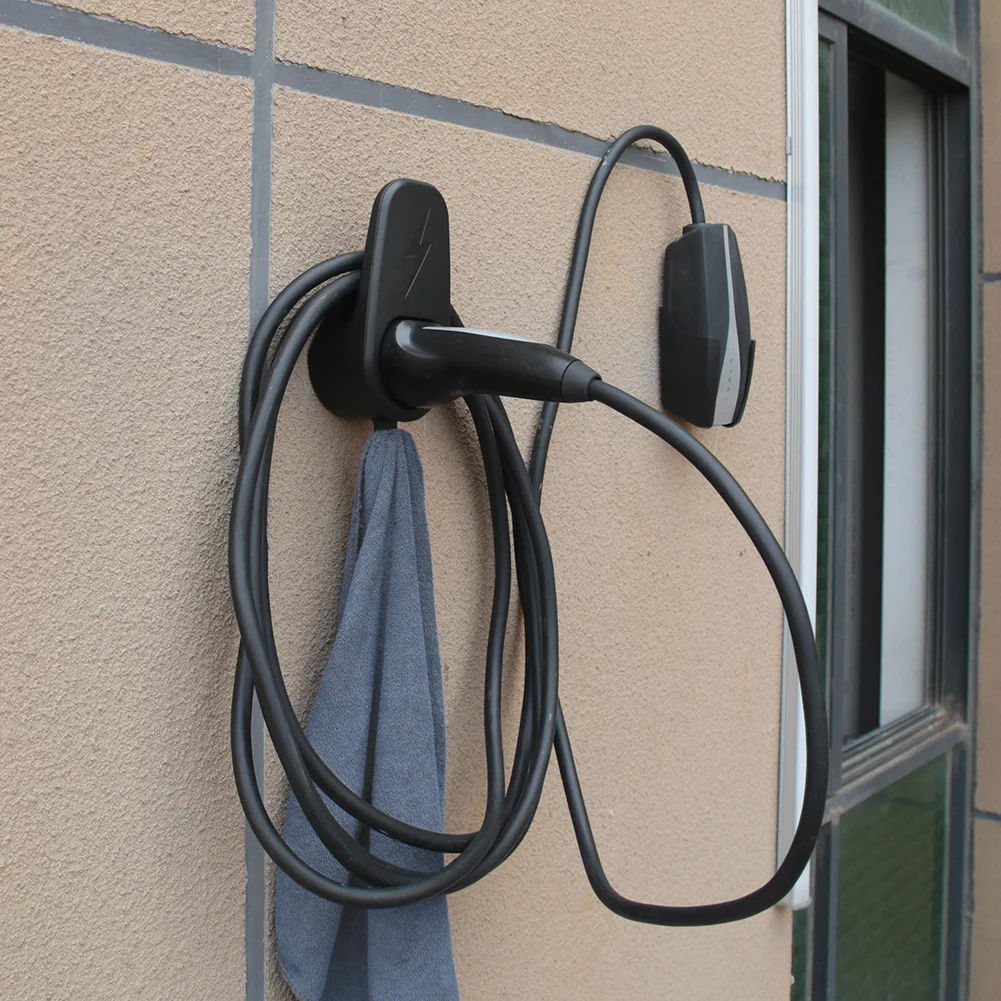 ABS Black Wall Mount Cable Organizer for Electric Vehicle Charging