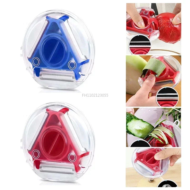New 3 in 1 Magic Trio Peeler Set Slicer Shredder Peeler Julienne Cutter Multi Peel Blade Zesters Grater Kitchen Tool Accessories