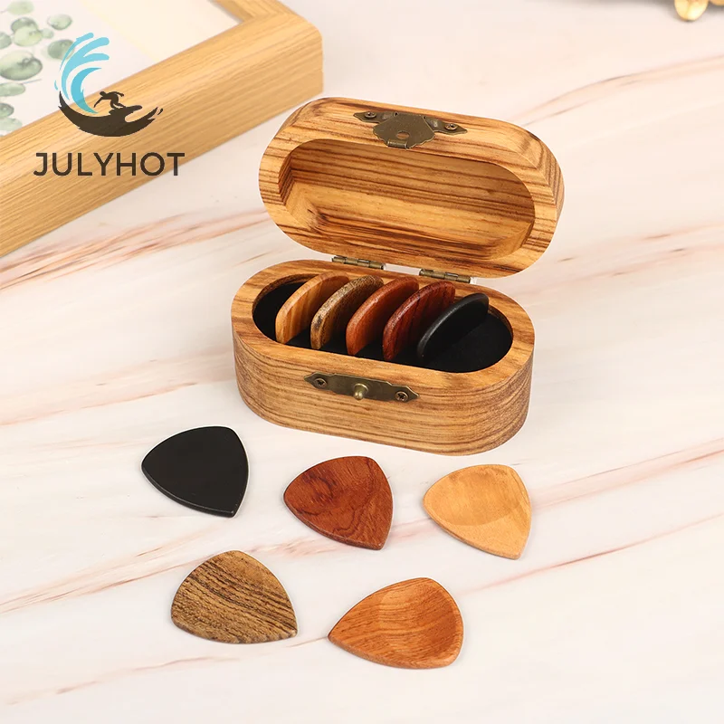 1/5Pcs Wooden Acoustic Guitar Picks Bass Ukulele Plectrum Picks Electric Guitar Can Be Drillable Pendant Gift