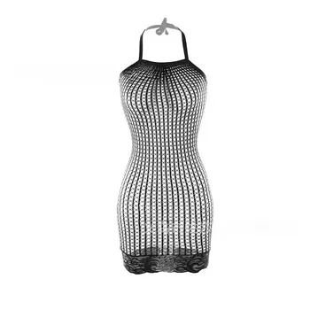 1PC Women Sexy Fishnet Cover Up Without Bikini Hollow Out See Through Bodycon Dress Beachwear Summer Women's Swimwear 1