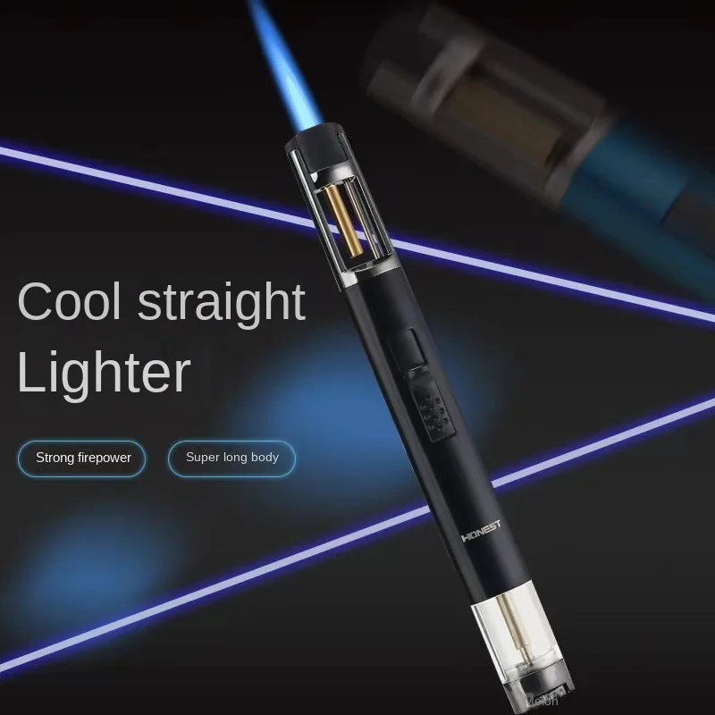 HONEST-Windproof Metal Torch for Men Refillable Pen Lighter Jet Flame Butane Lighter Kitchen BBQ Camping Men's Gadget bbq lighter butane gas lighter