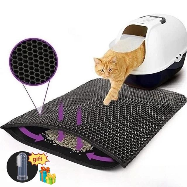 Non-slip Cat Litter Mat With Gift Waterproof Double Layer Pet Litter Box Mat Sand Cat Pad Bed Mat Clean Pad Cat Accessories Non-slip Cat Litter Mat With Gift Waterproof Double Layer Pet Litter Box Mat Sand Cat Pad Bed Mat Clean Pad Cat Accessories
