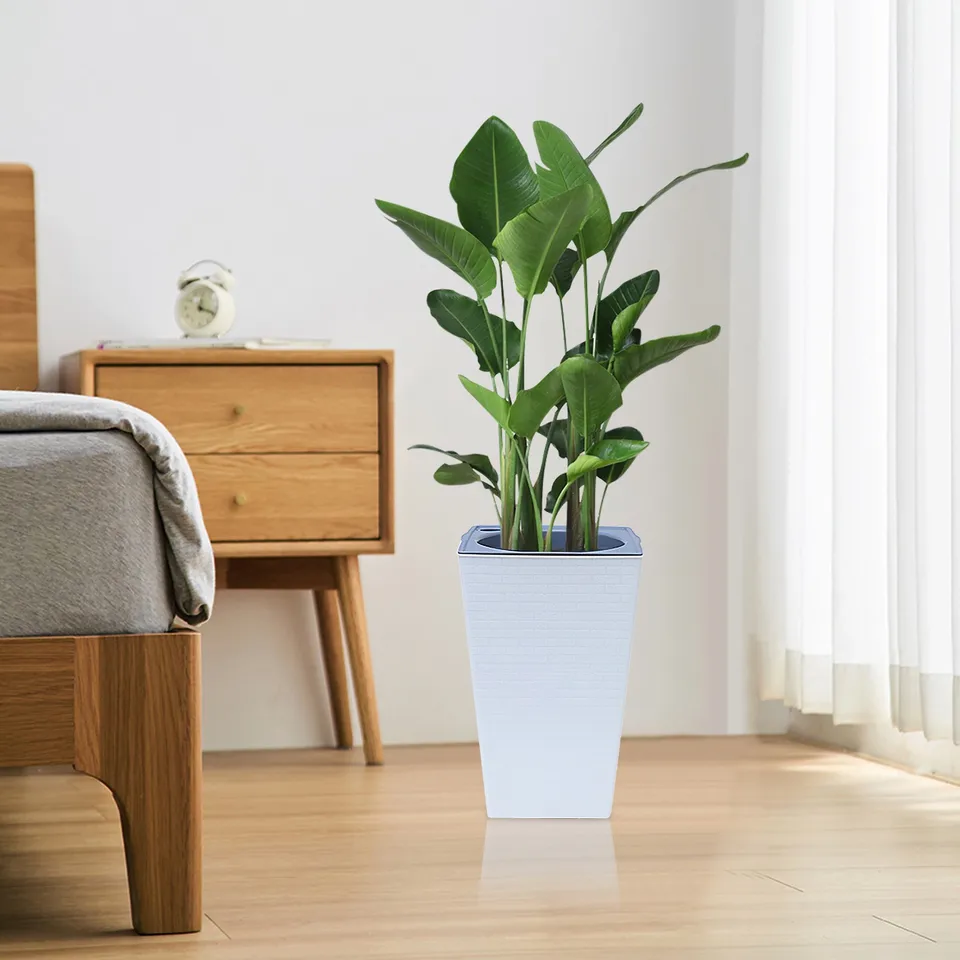 Tall Self Watering Planter Pot for Indoor Outdoor Use