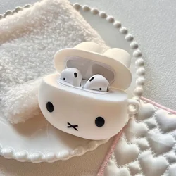 Miffy Kawaii Silicone Earphone Case - Cute Wireless Protective Cover - Airpods 4 (Pink)