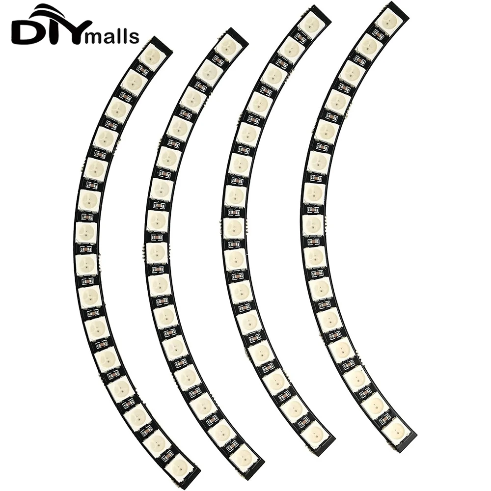 60 비트 RGB LED 링 60 X WS2812 WS2812B 5050 Arduino RPI용 통합 드라이버 SK6812가 있는 링 램프 조명