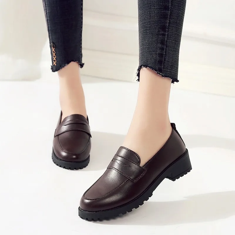 

Women School Students Uniform Shoes Uwabaki JK Round Toe Buckle Trap Women Girls Lolita Cosplay Shoes Sweet casual shoes