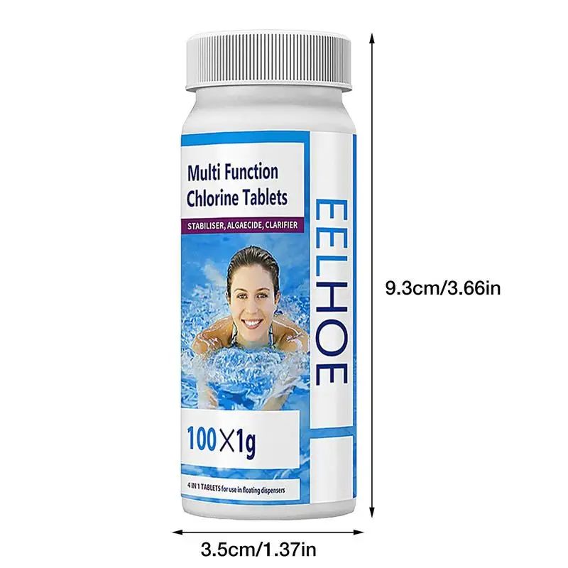 100pcs Chlore Tablets Multifonction Désinfection instantanée pour piscine  Baignoire Spa Livraison gratuite