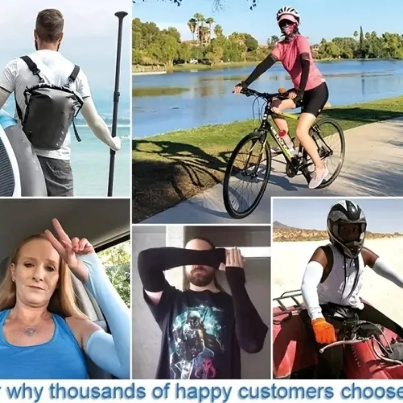 Women's Ice Silk Arm Sleeve Sports Sleeve Sun Protection Hand Cover Cooling Gloves For Running Fishing Bike