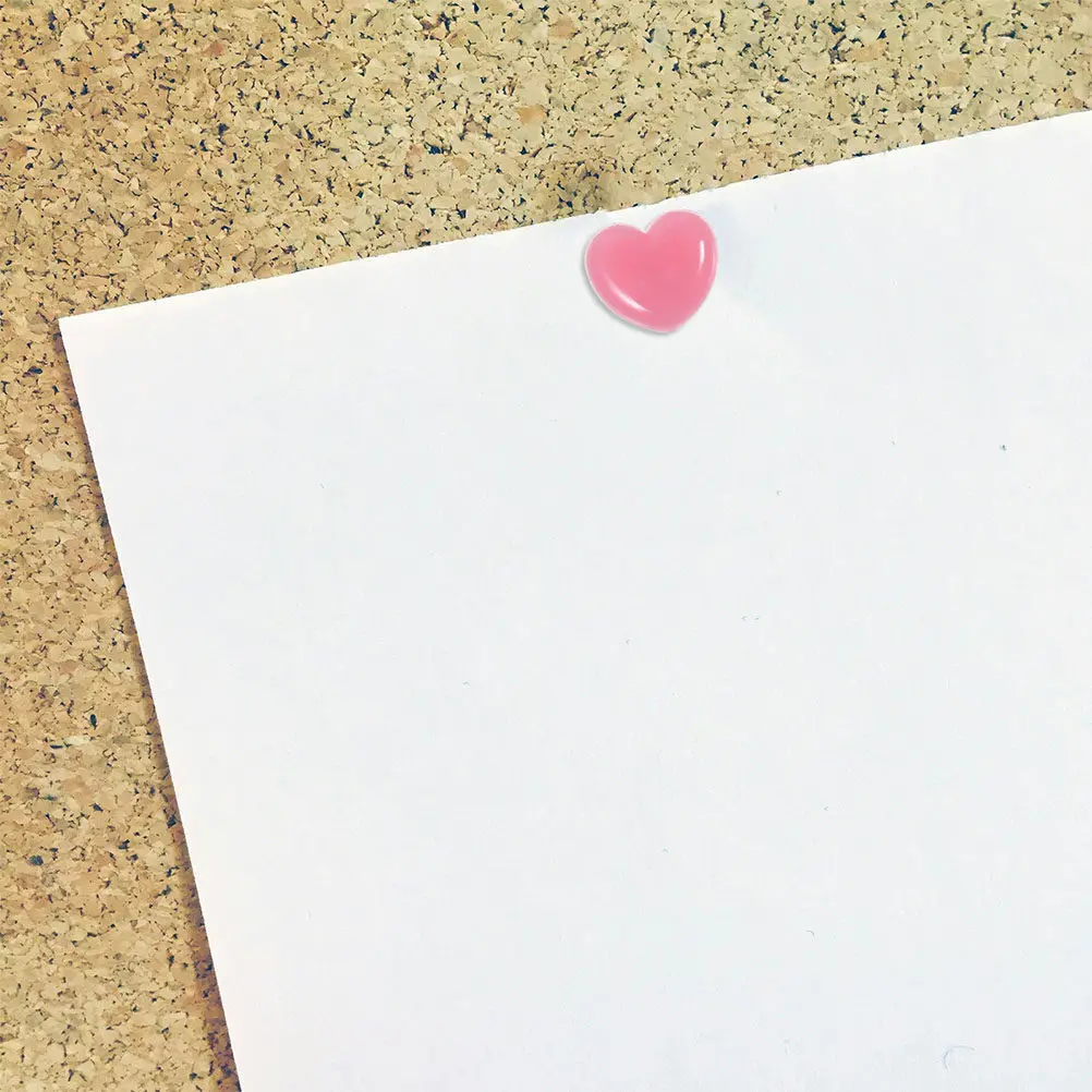 100개 하트 모양 금속 장 푸시핀 귀여운 사무실 가정 학교 게시판 코르크보드 핀 핀타크