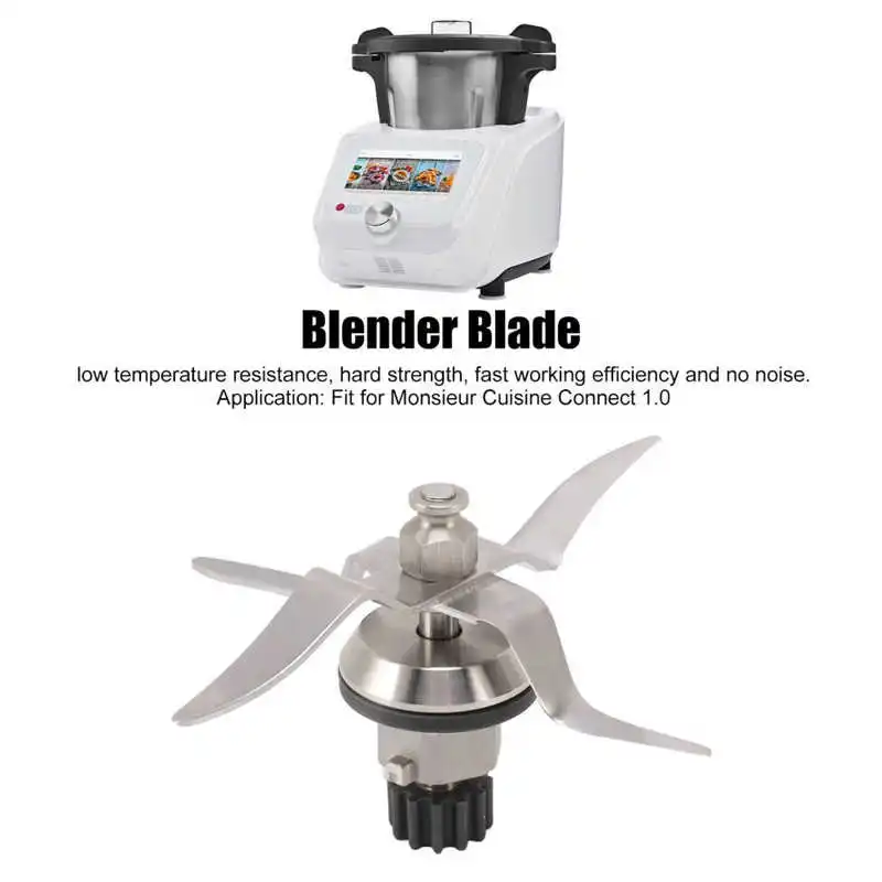Blender Blade 4 Leaf Stainless Steel Blender Blade 12 Teeth for Monsieur Cuisine Connect 1.0