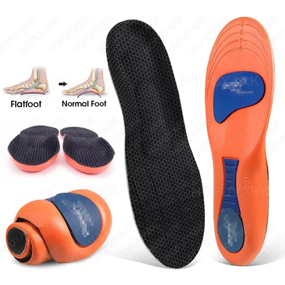 Orthotic Sport Insoles for Flat Feet & Plantar Fasciitis - Shock Absorbing Comfort Inserts