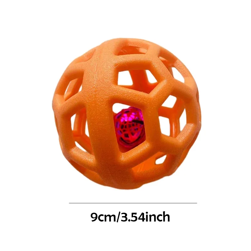 Cats and Dogs with Hollow Balls Cleaning Teeth Without  Deformation  Toys TPR Plastic Rubber Balls Christmas Bells Pet Toy Balls 2