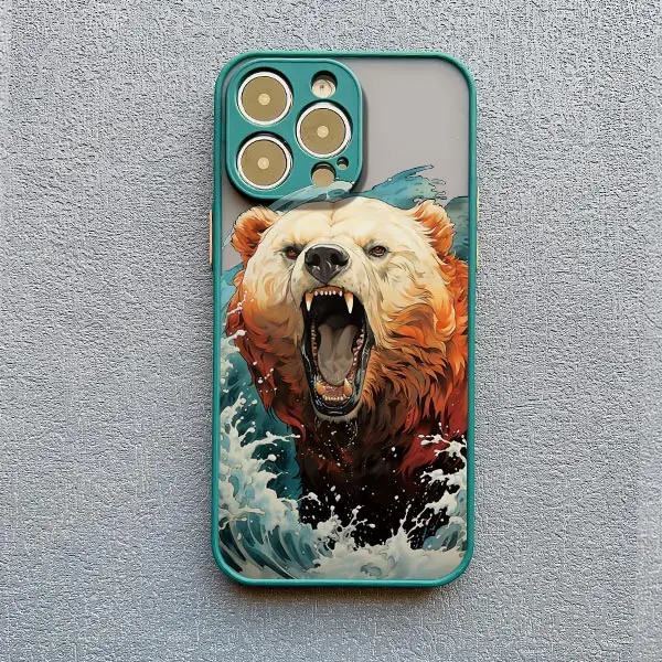 Tiermotive Hirsch Bär Pfau Matt Handyhülle für iPhone 17 16 Pro Max 15 14 13 12 11 Pro Max 13 12 Mini 15 14 Plus XS XR X Schutzhüllen ﻿ – Detail 5
