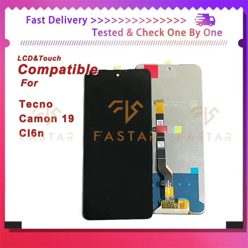 

6.8"Original For Tecno Camon19 CI6n LCD Display Touch Digitizer Assembly Replacement Phone Screen Tecno Camon 19 lcd