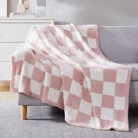 Pink Checkered Throw Blanket – Soft, Cozy & Lightweight, Perfect for Couch, Bed, or Travel (Handmade Gift Idea)