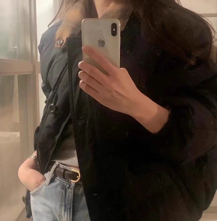 Fashion Commuter Long Sleeve Lapel Single-Breasted Women's Down Jacket Winter New Korean Style Double-Sided Down Jacket Coats