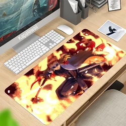 Tapis de souris de jeu 90x40cm, tapis de souris de dessin animé Demon Slayer XXL Notbook, clavier d'ordinateur portable pour jouer au jeu CSGO DOAT2 