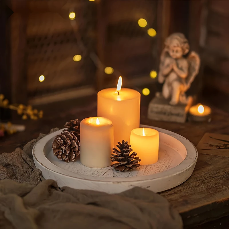 New Wooden Tray Fruit Storage Tray Candle Holder Multifunctional Tray Candle Holder Tray Kitchen Countertops Home Decoration 5