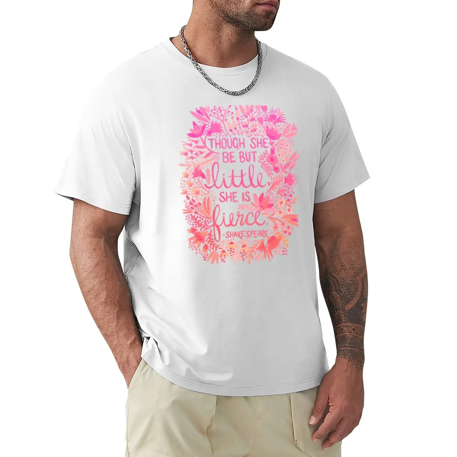 

Little & Fierce – Pink Ombré T-Shirt aesthetic clothes heavyweights mens cotton t shirts